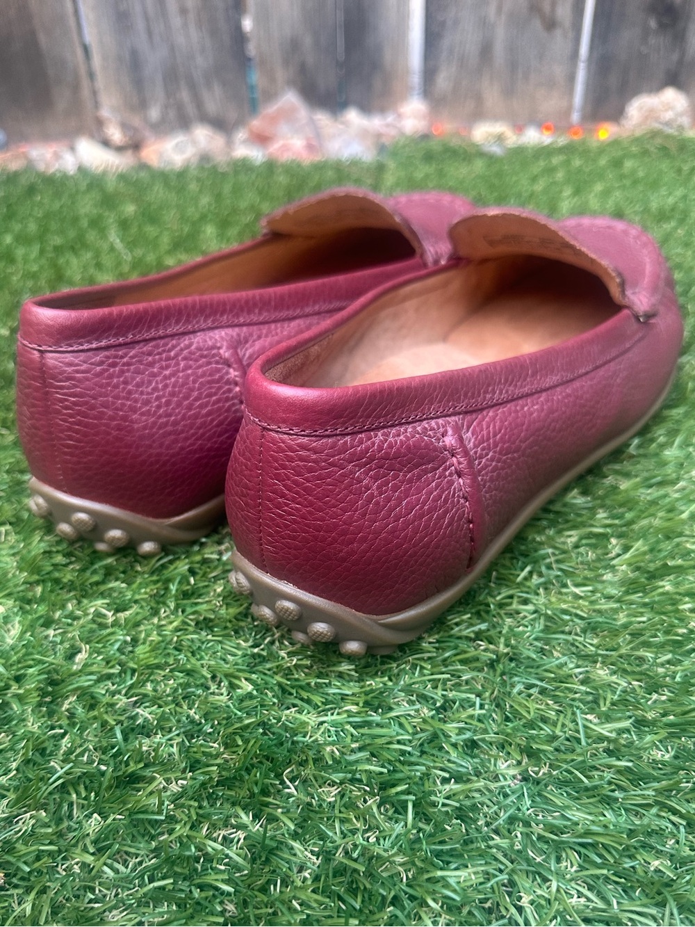 Vionic Burgundy Pebbled Leather Penny Loafers - Picture 4 of 7
